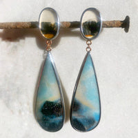 Lazulite and Agate Earrings